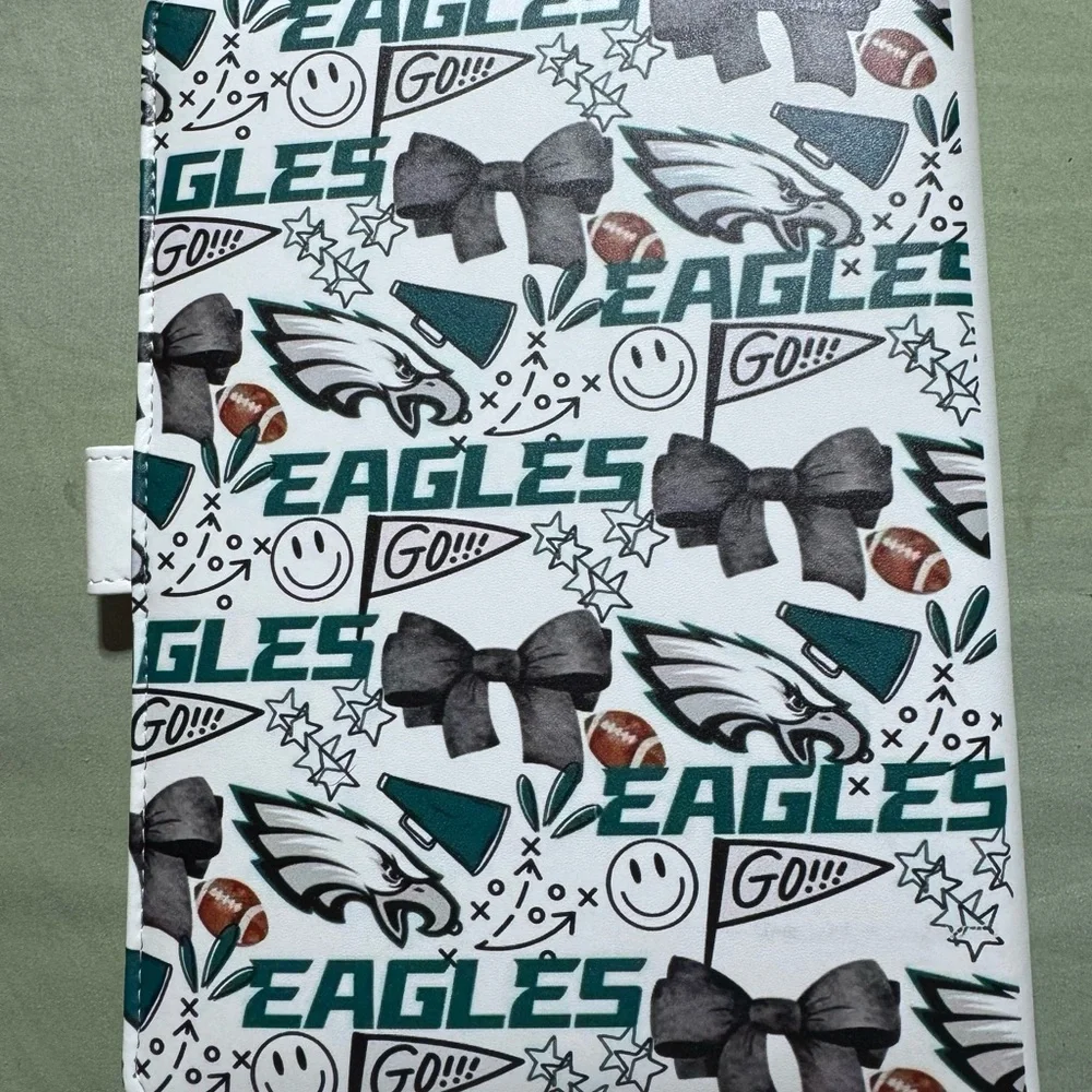 Eagles Themed White and Black Binder